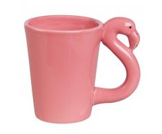 Mug flamant rose en fa&iuml;ence rose