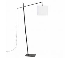 Lampadaire en métal noir et abat-jour en blanc H150