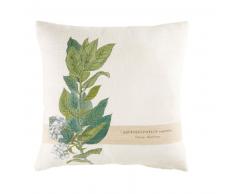Coussin en coton imprimé feuille 40x40