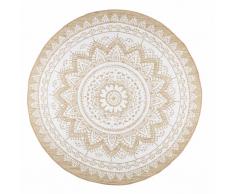 Tapis en jute et coton blanc D180