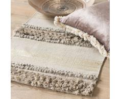 Tapis en coton jacquard avec tissage imprim&eacute; dor&eacute; 50x80