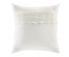 Coussin en lin et coton écru 45x45
