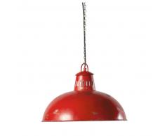 Suspension indus en m&eacute;tal rouge D 41 cm BROOKLYN