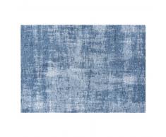 Tapis bleu motifs jacquard 160x230