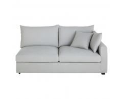 Canap&eacute;-lit accoudoir droit en coton gris clair Rhodes