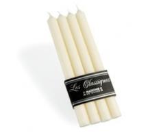 4 bougies longues blanches H 28 cm
