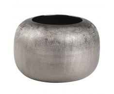 Vase en gr&egrave;s argent&eacute; H10 STRIE