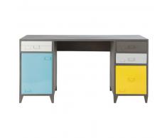 Bureau indus en métal gris L 150 cm Espace
