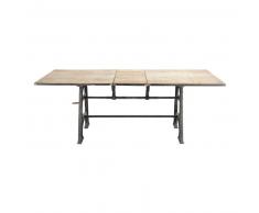 Table à manger indus extensible 8 à 10 personnes L180/220 Manivelle