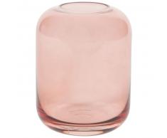 Vase en verre teint&eacute; rose H10