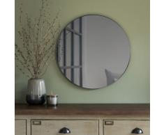 Miroir rond en métal noir D60