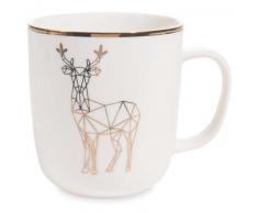 Mug motif cerf en porcelaine