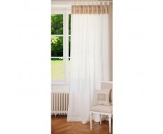 Rideau double à passants en coton blanc et beige 150x250 NAPOLI