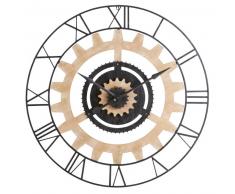 Horloge &agrave; rouages en m&eacute;tal noir