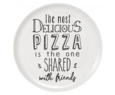 Assiette à pizza en porcelaine blanche imprimée