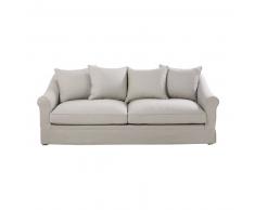 Canap&eacute;-lit 4 places en coton gris clair Joanne