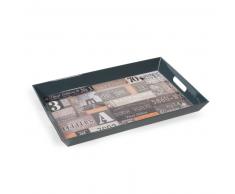 Plateau patchwork en plastique gris NEW YORK