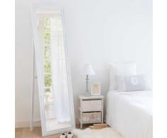 Miroir psych&eacute; en paulownia blanc vieilli 50x170