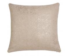 Housse de coussin en coton blanc et doré 40x40
