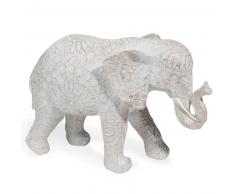 Statuette éléphant effet blanchi H.19cm TOLUCA