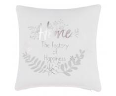 Housse de coussin en coton écru imprimé 40x40