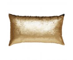 Coussin en sequins r&eacute;versibles dor&eacute;s et noirs 50x30cm KIM
