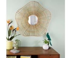 Miroir en rotin tress&eacute; 99x97