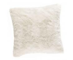 Coussin imitation fourrure blanche 45x45