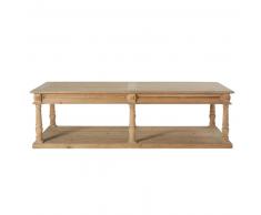 Table basse 2 plateaux 6 pieds sculptée Mahault