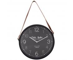 Horloge &agrave; suspendre noire et marron