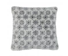 Coussin en fausse fourrure motif flocons 45 x 45 cm FLAKE