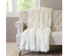 Plaid en fausse fourrure blanc 130 x 170 cm VAL THORENS
