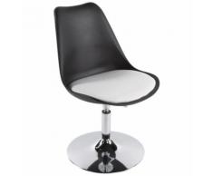 Chaise moderne pivotante 'QUEEN' réglable noire et blanche