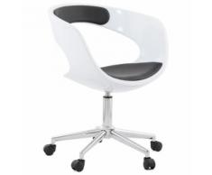 Chaise de bureau 'STRATO' blanche et noire sur roulettes