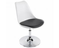 Chaise moderne pivotante 'QUEEN' réglable blanche et noir