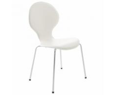 Chaise de cuisine design 'SAMBA' en matière synthétique blanche cassée