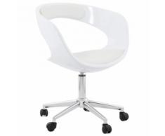 Chaise de bureau 'STRATO' blanche sur roulettes