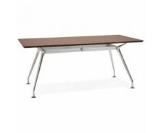 Grand bureau / table de réunion 'STATION' en bois finition Noyer - 180x90 cm