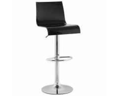 Tabouret de cuisine 'NEMO' réglable en plexiglas noir avec haut dossier