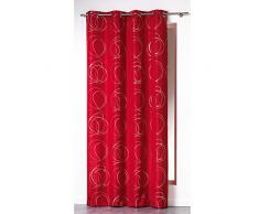 douceur dintÃ©rieur rideau a oeillets 140x260 cm polyester argent bully rouge