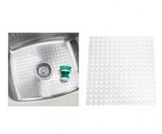 InterDesign Orbz protection évier - tapis évier en plastique - egouttoir a vaisselle à découper - transparent