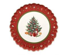 Villeroy & Boch Toys Delight Plat Ã gÃ¢teau rond, 33 cm, Porcelaine Premium, Rouge/Vert