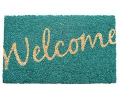 Entryways 43 x 71 cm en Fibre de Coco avec Dos en PVC antidÃ©rapant Inscription Welcome Paillasson Cursive