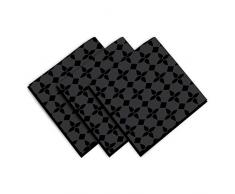 Soleil docre Damier Serviette de Table, Coton, Noir, 45 x 45 cm