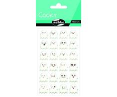 Maildor CY039O - Un sachet de gommettes 3D Cooky 1 planche 7,5x12cm, Fantômes (24 stickers)