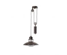 FARO BARCELONA 66205, Lampe Ã Suspension Winch avec Poids, Marron