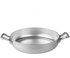 Pentole Agnelli Casserole en Aluminium dotÃ©e de 2 poignÃ©es en Acier Inoxydable, argentÃ© 38Â cm Argent