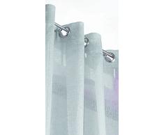 Linder 1169/91/375AB Uni Naturel Rideau Ã Åillets Polyester Gris 145 x 240 cm