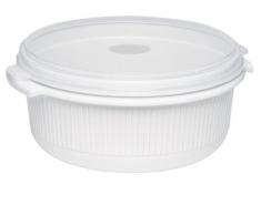 Emsa MICRO FAMILY Plat pour micro-ondes avec couvercle, 2,5l blanc