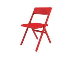 Alessi Aspn3027 Piana Chaise Pliante et Empilable en PP, Rouge et Fibre de Verre